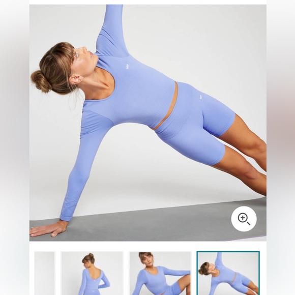 MyProtein composure seamless long sleeve crop top. Ice blue or purple. Size S - Picture 7 of 8
